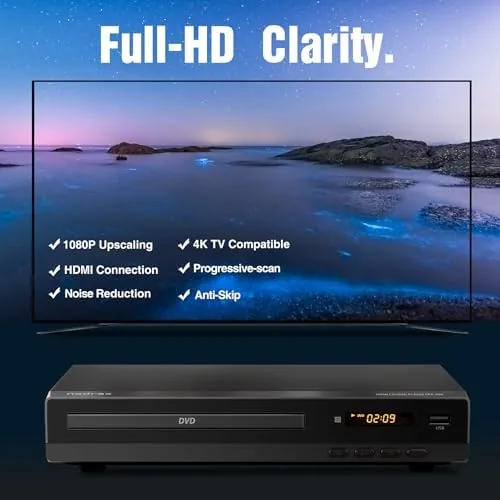 Close look at the FlexaPlay Region-Free DVD Player for TV with HDMI & 1080P build quality