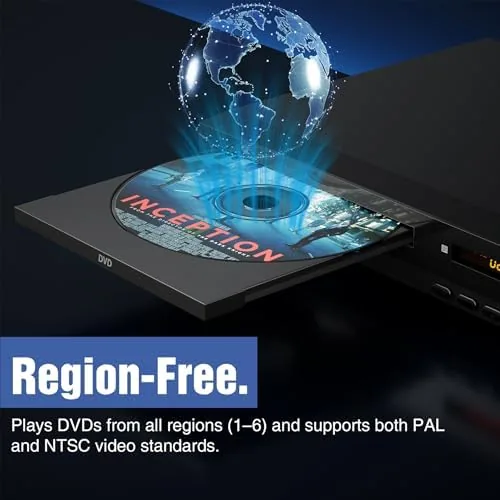 Detail shot of the FlexaPlay Region-Free DVD Player for TV with HDMI & 1080P features