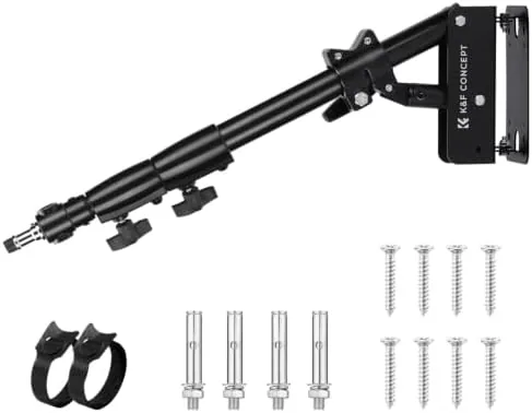 K&F CONCEPT Ring Light Wall Mount Triangle Boom Arm 39.4", 180° Rotating | 20-39" Review: Tested and Rated