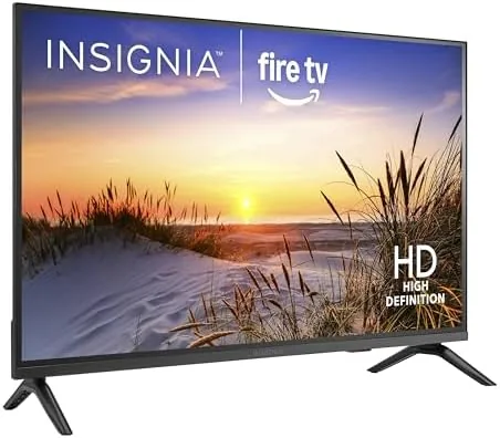 Close up of the INSIGNIA F20 bezel and the Alexa voice remote