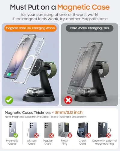 Another view of the Meifigno Magnetic Wireless Charger for Samsung, 3 in 1 Charging