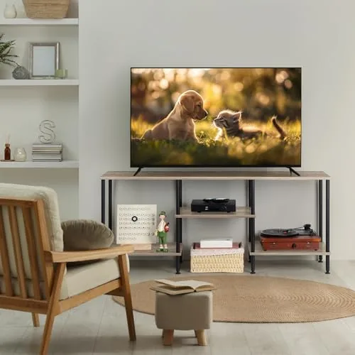 Another view of the 50 Inch TV Stand for Bedroom Rustic Grey TV Entertainment