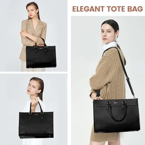Close look at the LOVEVOOK Laptop Bag for Women 17 lnch,Waterproof Laptops Tote Bags build quality