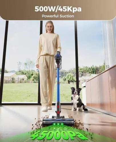 Close up of the vacuum handle, digital display, and mode control