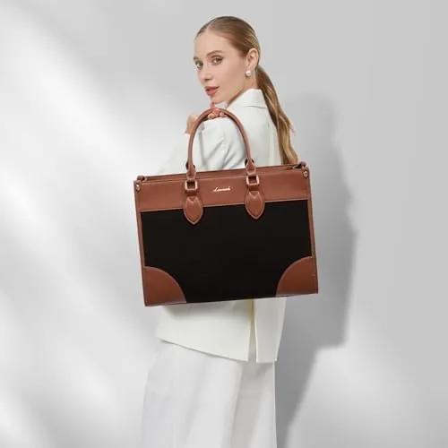 Close look at the LOVEVOOK Laptop Bag for Women 15.6 lnch,Waterproof Laptops Tote Bags build quality