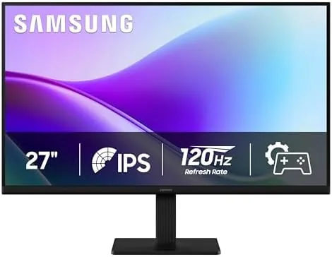 Samsung S32GF 27 inch monitor on a home office desk