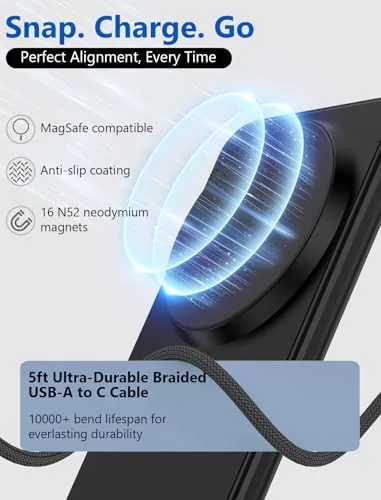 Close look at the Mag.Safe Charger - Magnetic Wireless Charger for iPhone 12-17,White | build quality