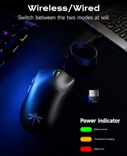 The mouse in a gaming setup with the companion software open on screen