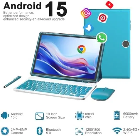 Close look at the Android 15 | Tabalet with Keyboard | Tablet 10 inch build quality