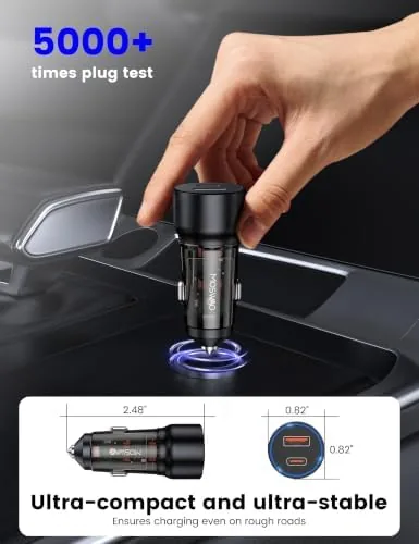 The MOSWAG USB C Car Charger, 75W Mini Cigarette Lighter USB in real use