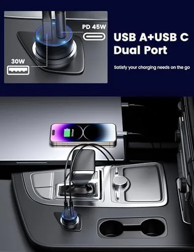 The MOSWAG USB C Car Charger, 75W Mini Cigarette Lighter USB compared in context