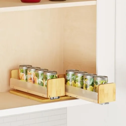 The cabinet closed with the spice rack tucked neatly inside