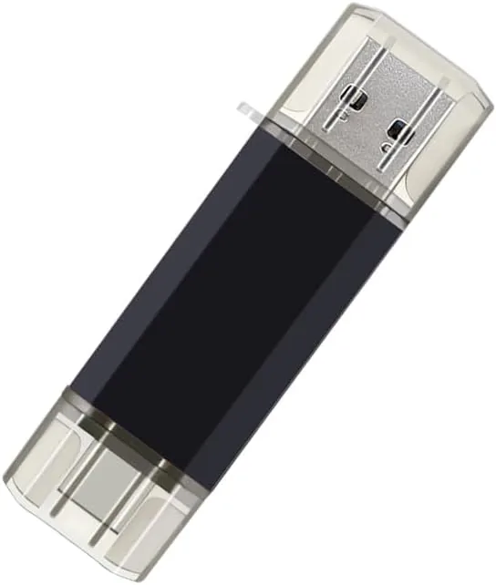 Detail shot of the 2-Pack 128GB USB C Flash Drive Dual Type C + features