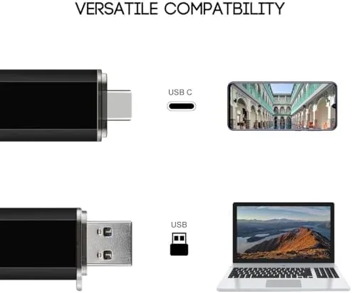 The 2-Pack 128GB USB C Flash Drive Dual Type C + in real use