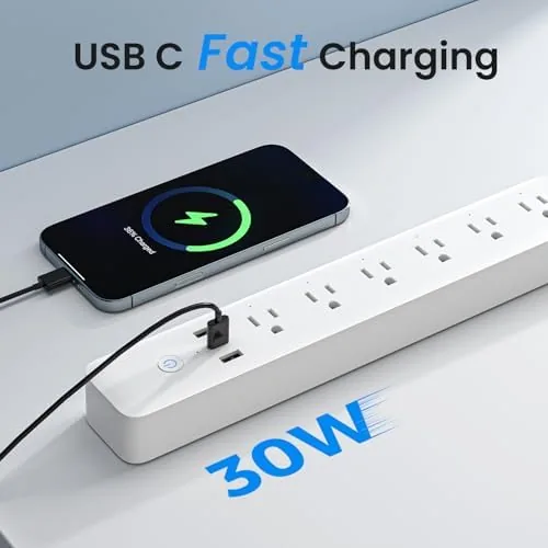 Close look at the GHome Smart Power Strip, WiFi Surge Protector with 6 Individually build quality