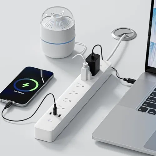 Another view of the GHome Smart Power Strip, WiFi Surge Protector with 6 Individually