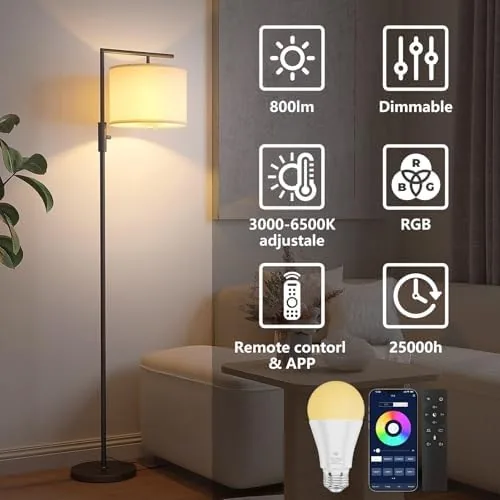 Close look at the A19 Color Changing Light Bulb with Remote Control&App Control, 800LM build quality