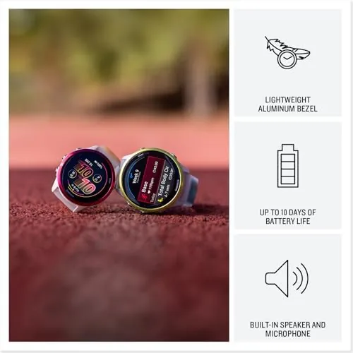 Detail shot of the Garmin Forerunner® 570, 42mm, Aluminum, Black | Smaller-Sized Advanced GPS features
