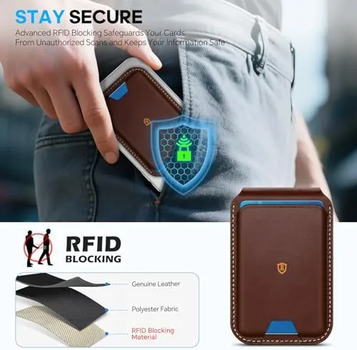 The SHIELDON Genuine Leather Magnetic Wallet Stand for MagSafe, Navy Blue compared in context