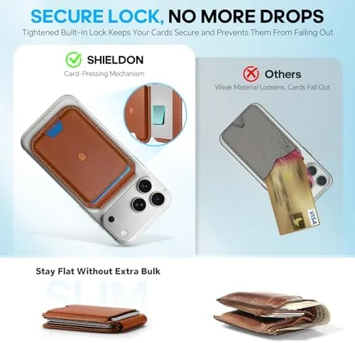 Testing the SHIELDON Genuine Leather Magnetic Wallet Stand for MagSafe, Retro Brown over two weeks