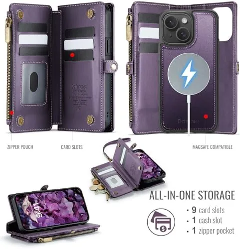 Close look at the Defencase for iPhone 15 Phone Case Wallet Compatible with Magsafe build quality