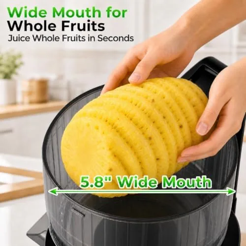 Side by side of the Godspeeds juicer, a centrifugal juicer, and a compact masticating model