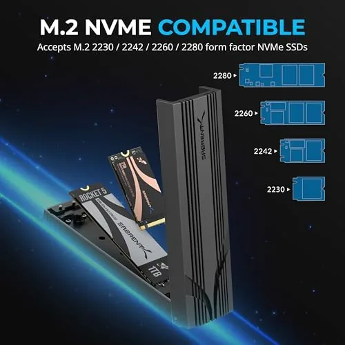 The SABRENT USB-C NVMe Enclosure & Reader, M.2 PCIe SSD, 10Gbps compared in context