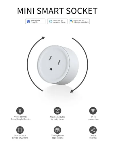 A lamp and stereo connected to grouped smart plugs in a media corner