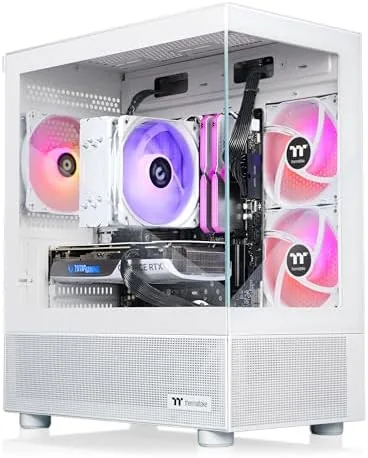The Thermaltake LCGS View i1470S-170 tower with tempered glass showing RGB internals