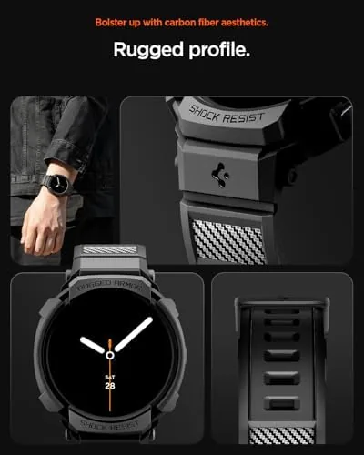 The Spigen Rugged Armor Pro Case with Strap for Samsung Galaxy in real use