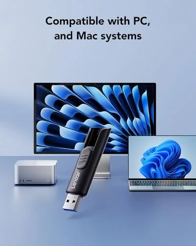 Another view of the Lexar A30E USB 3.2 Gen 1 Flash Drive 64GB 3-Pack