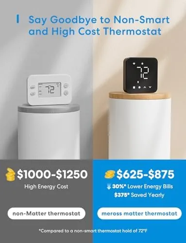 A person adjusting the meross thermostat by voice while the display updates