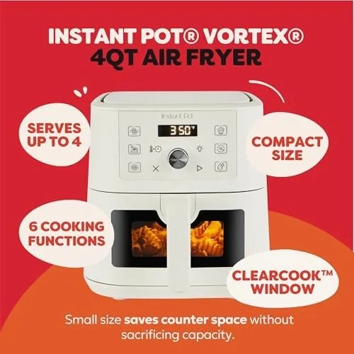 Close look at the Instant Pot 4Qt VORTEX 6-in-1 Mini Air Fryer, Custom Program build quality