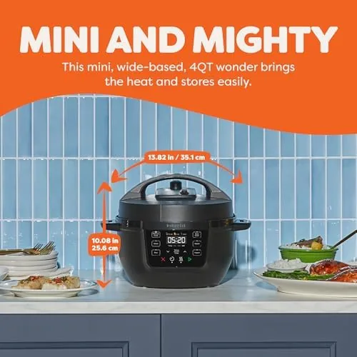 The RIO Mini with the lid open revealing the stainless steel inner pot
