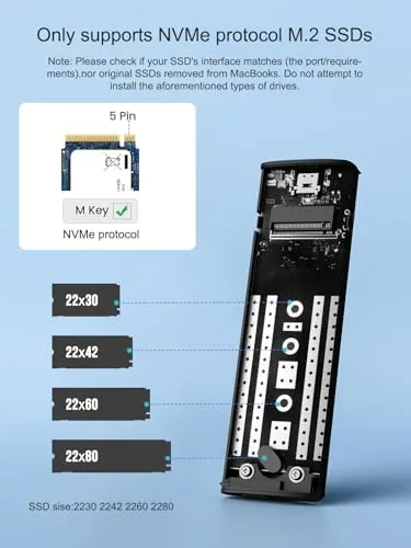 Close look at the Lemorele Aluminum M.2 NVMe Enclosure,USB 3.2 Gen2 10Gbps Tool-Free ,SSD build quality