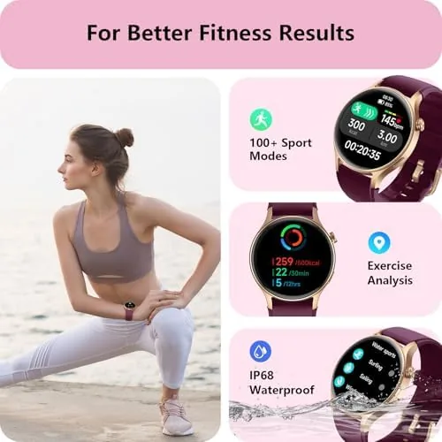 Another view of the Smart Watch for Women, Answer/Makr Call, 1.32'' AMOLED Ultra-Clear Screen