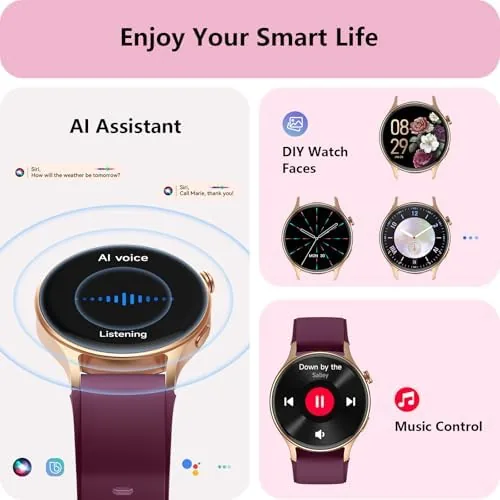 The Smart Watch for Women, Answer/Makr Call, 1.32'' AMOLED Ultra-Clear Screen compared in context