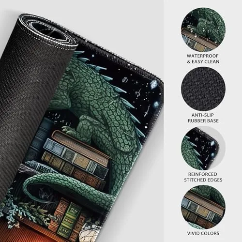 The Mystical Gothic Library Large Gaming Mouse Pad Desk Mat 31.5x15.7 compared in context