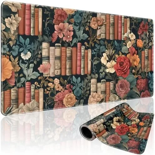 Vintage Library Floral Gaming Mouse Pad Desk Mat 31.5"x15.7" | Extended Mousepad, Non-Slip Rubber Review: Tested and Rated