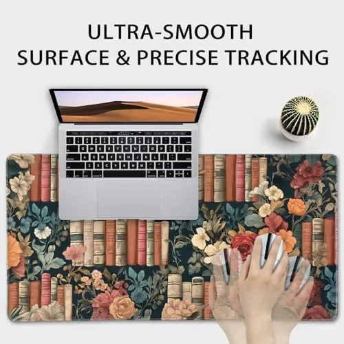 Another view of the Vintage Library Floral Gaming Mouse Pad Desk Mat 31.5"x15.7" |