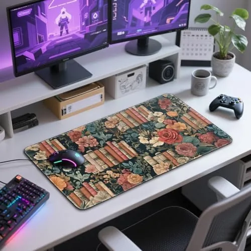 Testing the Vintage Library Floral Gaming Mouse Pad Desk Mat 31.5"x15.7" | over two weeks