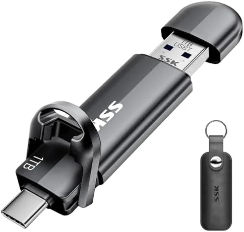 SSK 1TB USB C Flash Thumb Drive up to 550MB/s Dual USB C+A Memory Review: Tested and Rated
