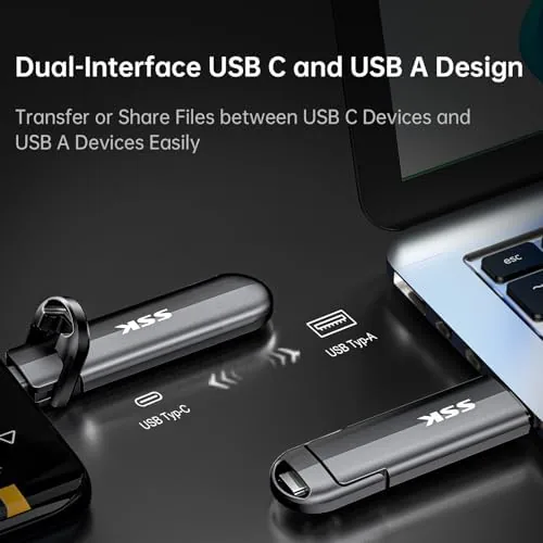 The SSK 1TB USB C Flash Thumb Drive up to 550MB/s in real use