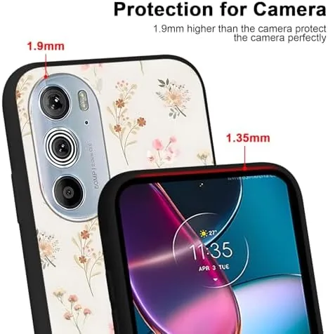 The 2 Pack Cartoon Floral Phone Case for Motorola Edge+ 5G in real use