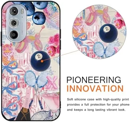 Close look at the 2 Pack Cartoon Summer Collage Phone Case for Motorola Edge+ build quality