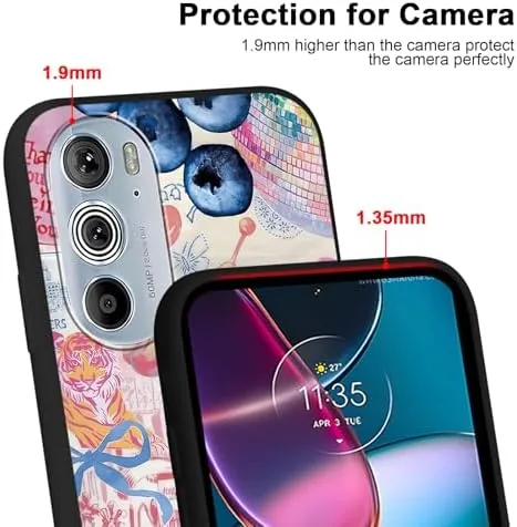 The 2 Pack Cartoon Summer Collage Phone Case for Motorola Edge+ in real use