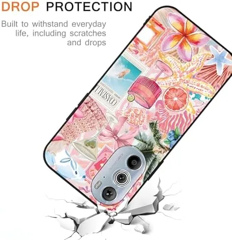 Another view of the 2 Pack Cartoon Summer Collage Phone Case for Motorola Edge+