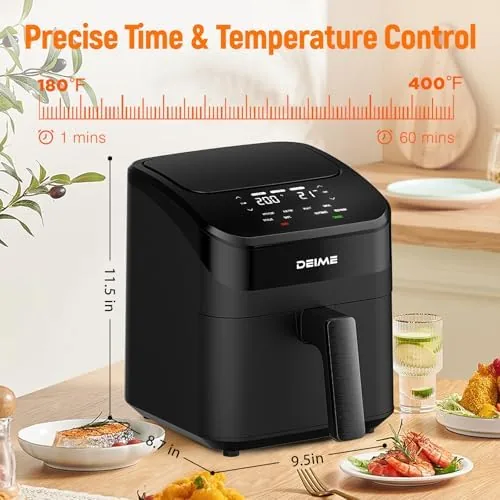 Close look at the DEIME Air Fryer 4.5 Qt, Small Airfryer Digital Space Saving build quality
