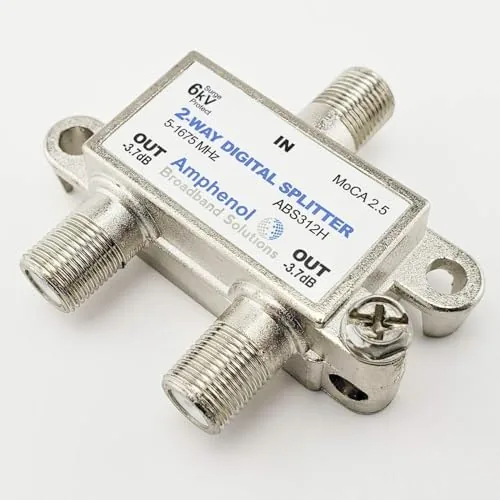 Close look at the Amphenol Digital Coaxial Splitter MoCA 2.5 (2 Way) ABS312H build quality