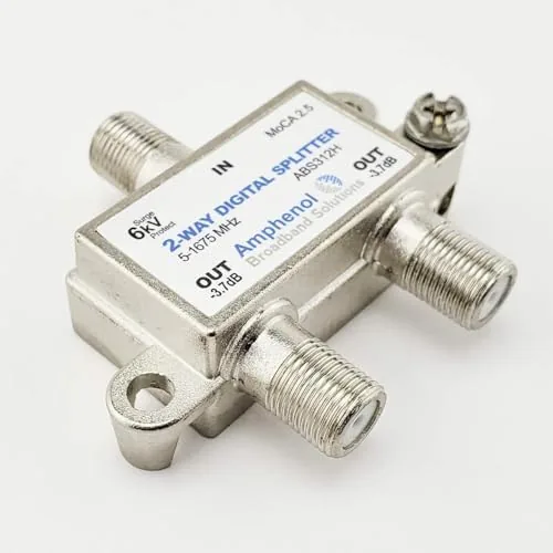 The Amphenol Digital Coaxial Splitter MoCA 2.5 (2 Way) ABS312H in real use
